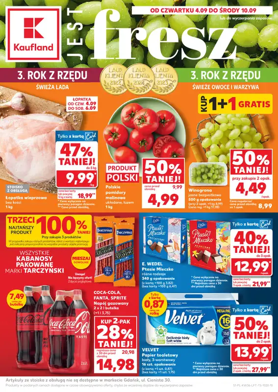 Kaufland - gazetka promocyjna Oferta Kaufland  do środy 10.09