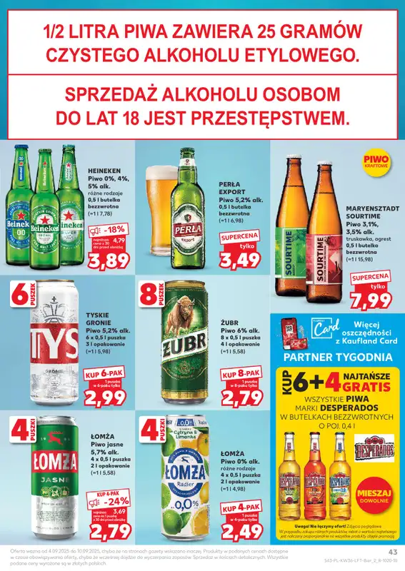 Kaufland - gazetka promocyjna Oferta Kaufland  do środy 10.09 - strona 43