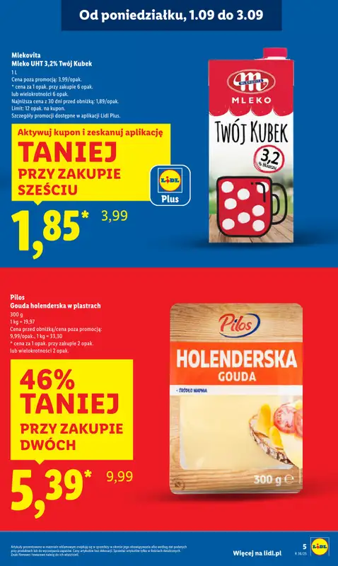 Lidl - gazetka promocyjna Oferta od poniedziałku od poniedziałku 01.09 do środy 03.09 - strona 5