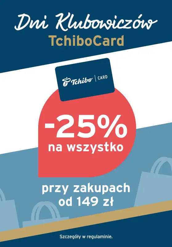 Tchibo - gazetka promocyjna Dni klubowiczów TchiboCard - Rabat 25% na wszystko! od wtorku 02.09 do poniedziałku 08.09