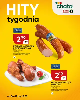 Chata Polska - gazetka promocyjna Hity tygodnia od czwartku 04.09 do środy 10.09 Chata Polska - gazetka promocyjna Hity tygodnia od czwartku 04.09 do środy 10.09