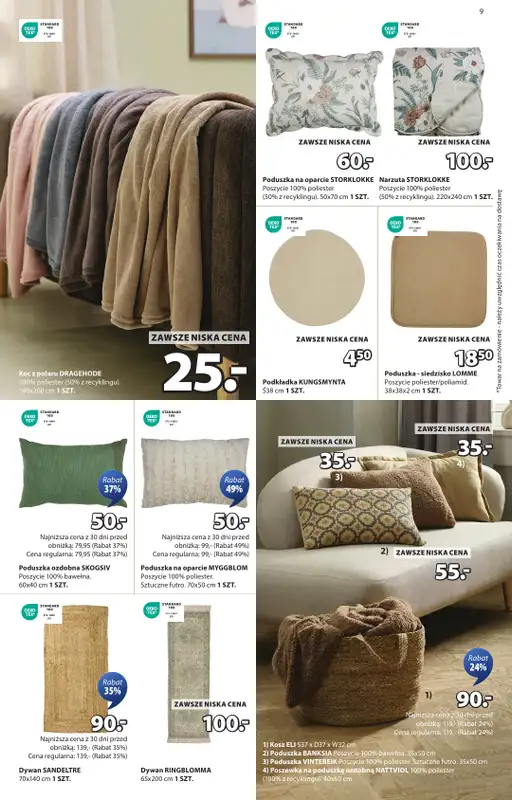 Jysk - gazetka promocyjna Świetna oferta dla domu. Rabat do 60% od środy 10.09 do niedzieli 28.09 - strona 9