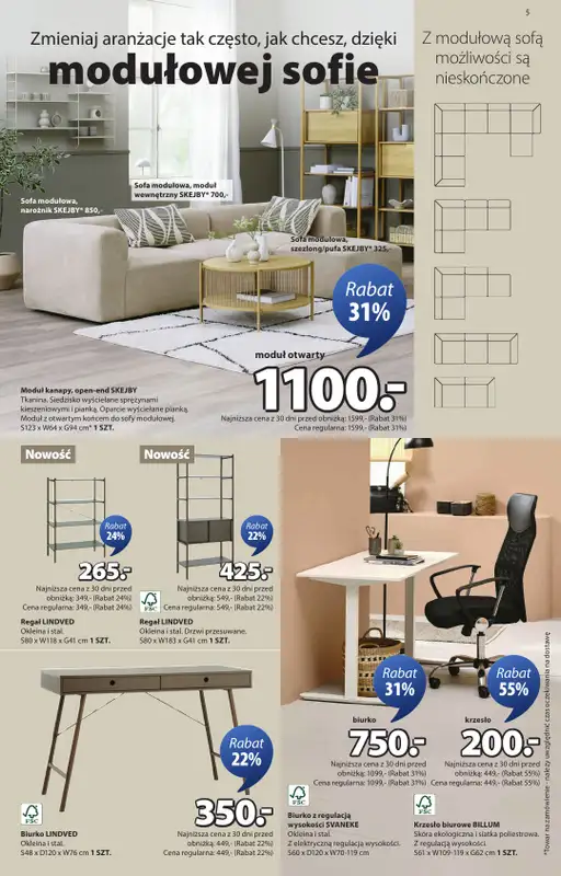 Jysk - gazetka promocyjna Świetna oferta dla domu. Rabat do 60% od środy 10.09 do niedzieli 28.09 - strona 5