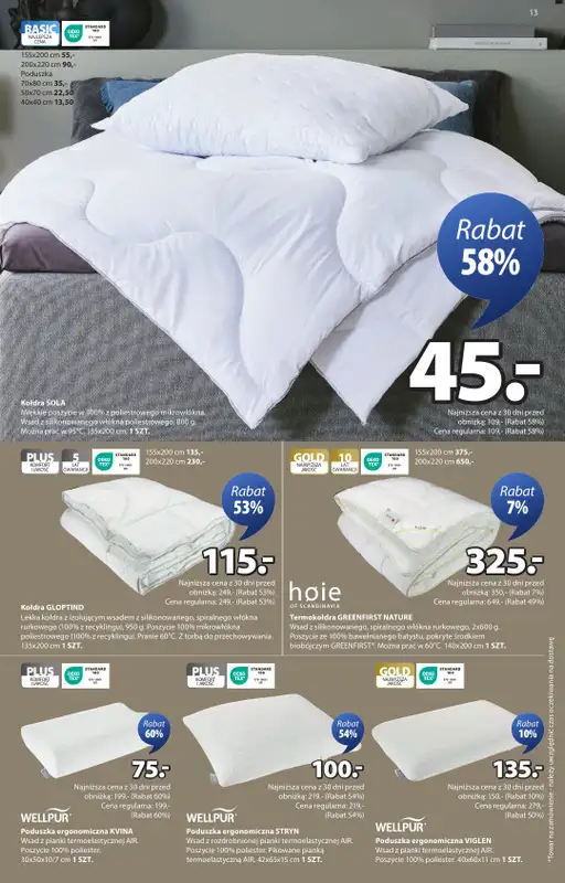 Jysk - gazetka promocyjna Świetna oferta dla domu. Rabat do 60% od środy 10.09 do niedzieli 28.09 - strona 13