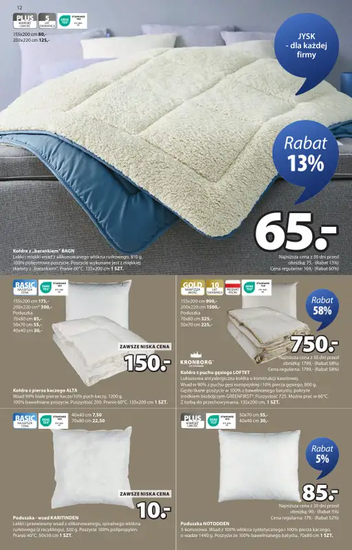 Jysk - gazetka promocyjna Świetna oferta dla domu. Rabat do 60% od środy 10.09 do niedzieli 28.09 - strona 12