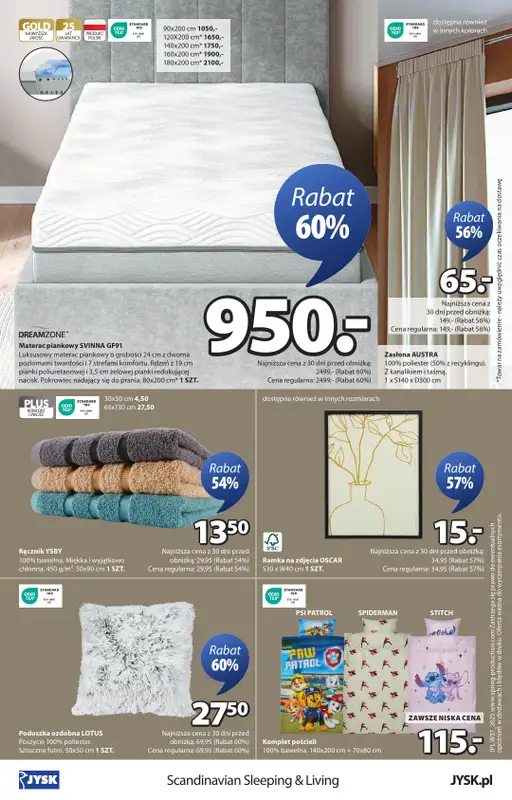 Jysk - gazetka promocyjna Świetna oferta dla domu. Rabat do 60% od środy 10.09 do niedzieli 28.09 - strona 16