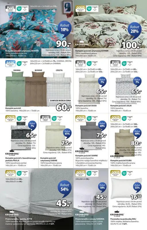 Jysk - gazetka promocyjna Świetna oferta dla domu. Rabat do 60% od środy 10.09 do niedzieli 28.09 - strona 14