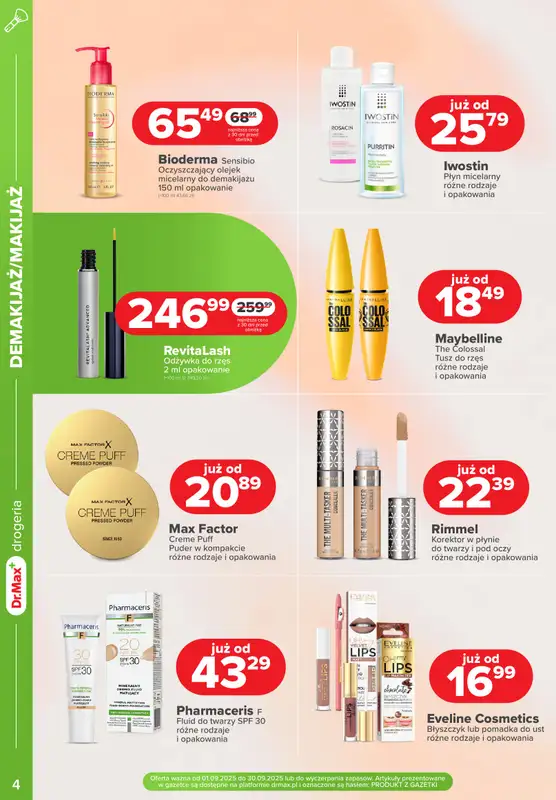 Dr.Max Drogeria - gazetka promocyjna MAXymalne PROMOCJE urodzinowe! od poniedziałku 01.09 do wtorku 30.09 - strona 4