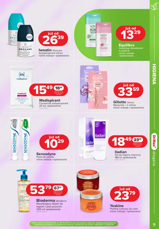 Dr.Max Drogeria - gazetka promocyjna MAXymalne PROMOCJE urodzinowe! od poniedziałku 01.09 do wtorku 30.09 - strona 9