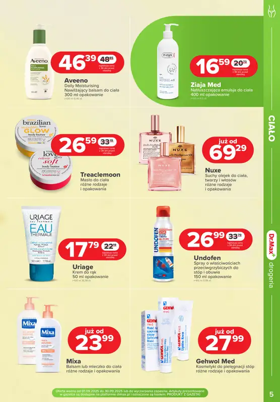 Dr.Max Drogeria - gazetka promocyjna MAXymalne PROMOCJE urodzinowe! od poniedziałku 01.09 do wtorku 30.09 - strona 5