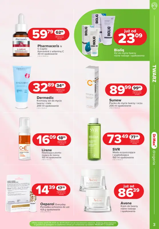 Dr.Max Drogeria - gazetka promocyjna MAXymalne PROMOCJE urodzinowe! od poniedziałku 01.09 do wtorku 30.09 - strona 3