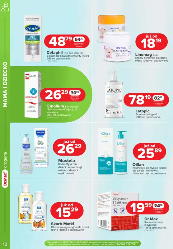 Dr.Max Drogeria - gazetka promocyjna MAXymalne PROMOCJE urodzinowe! od poniedziałku 01.09 do wtorku 30.09 - strona 10