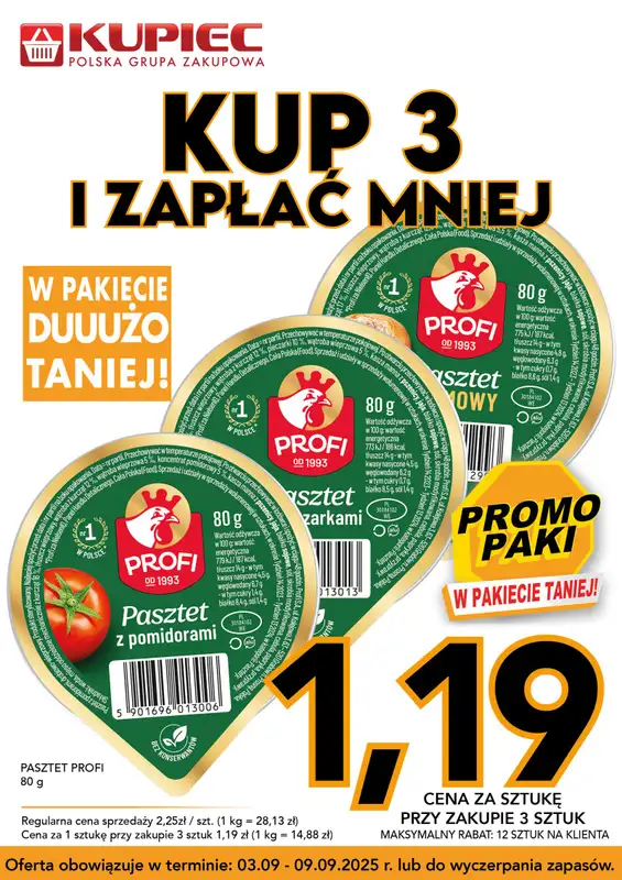Kupiec - gazetka promocyjna Promopaki od środy 03.09 do wtorku 09.09 - strona 2