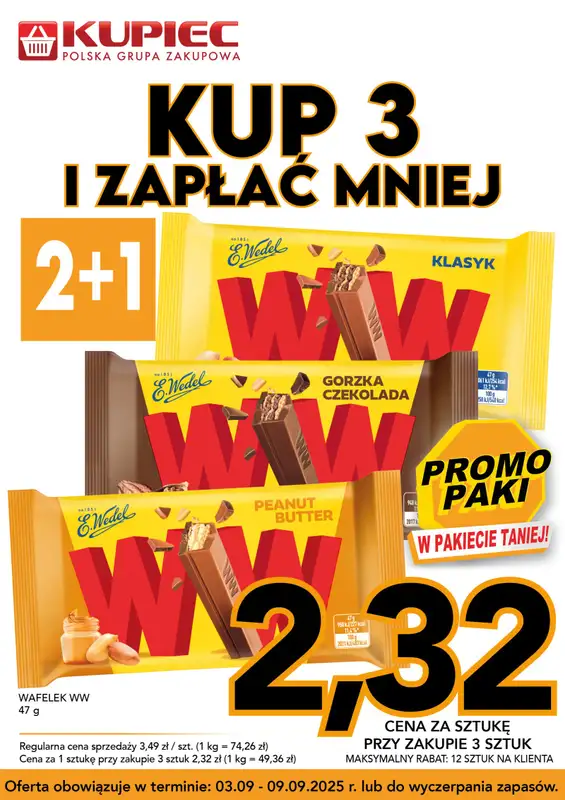 Kupiec - gazetka promocyjna Promopaki od środy 03.09 do wtorku 09.09