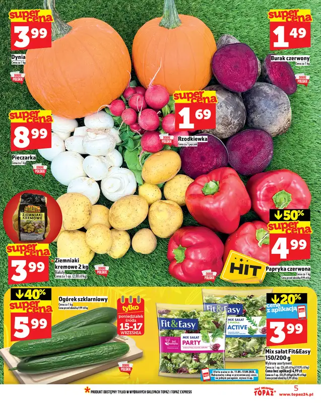 TOPAZ - gazetka promocyjna Gazetka od czwartku 11.09 do środy 17.09 - strona 5