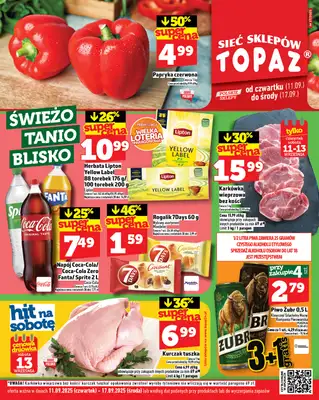 TOPAZ - gazetka promocyjna Gazetka od czwartku 11.09 do środy 17.09 TOPAZ - gazetka promocyjna Gazetka od czwartku 11.09 do środy 17.09