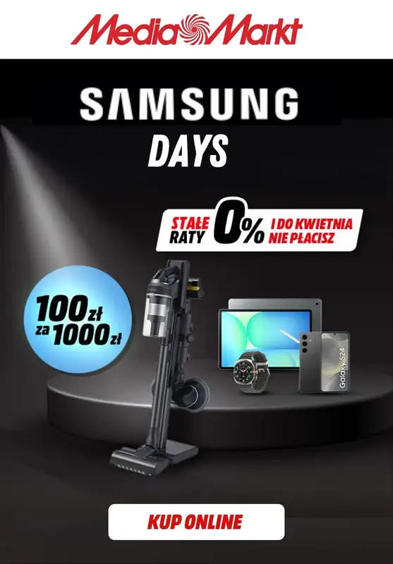 Media Markt - gazetka promocyjna -100 zł za każde wydane 1000 zł przy zakupie min. 2 produktów Samsung od środy 03.09 do wtorku 09.09