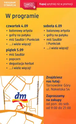 Drogerie DM - gazetka promocyjna Tarnowskie Góry, już otwarta nowa drogeria przy ul. Nakielska 54 od czwartku 04.09 do soboty 13.09 - strona 2 Drogerie DM - gazetka promocyjna Tarnowskie Góry, już otwarta nowa drogeria przy ul. Nakielska 54 od czwartku 04.09 do soboty 13.09 - strona 2