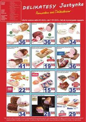 Delikatesy Justynka - gazetka promocyjna Gazetka od czwartku 04.09 do środy 17.09 - strona 6 Delikatesy Justynka - gazetka promocyjna Gazetka od czwartku 04.09 do środy 17.09 - strona 6