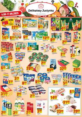 Delikatesy Justynka - gazetka promocyjna Gazetka od czwartku 04.09 do środy 17.09