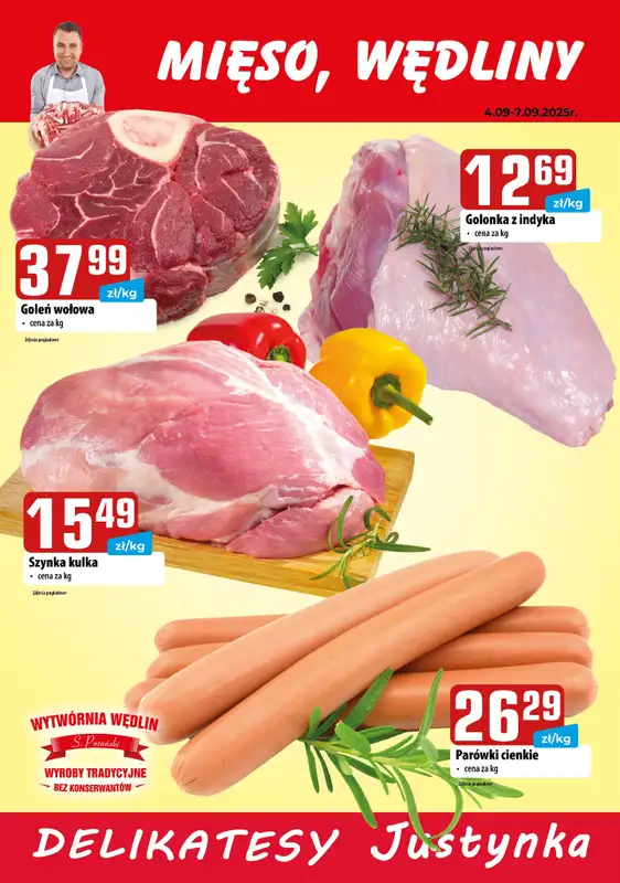 Delikatesy Justynka - gazetka promocyjna Gazetka od czwartku 04.09 do środy 17.09 - strona 2