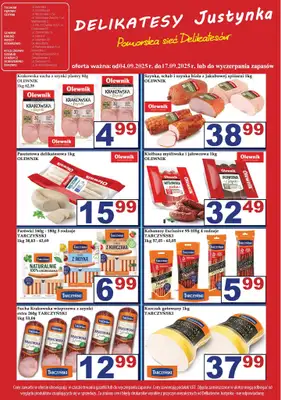 Delikatesy Justynka - gazetka promocyjna Gazetka od czwartku 04.09 do środy 17.09 - strona 5 Delikatesy Justynka - gazetka promocyjna Gazetka od czwartku 04.09 do środy 17.09 - strona 5