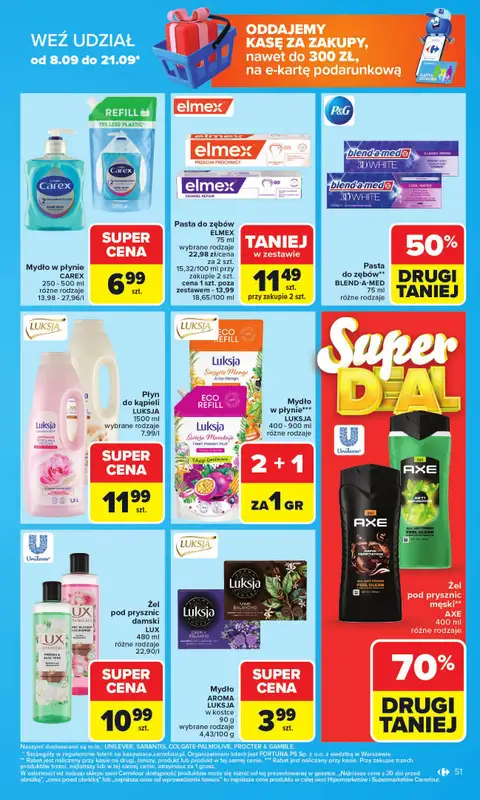 Carrefour - gazetka promocyjna Gazetka Carrefour od poniedziałku od poniedziałku 08.09 do soboty 13.09 - strona 51