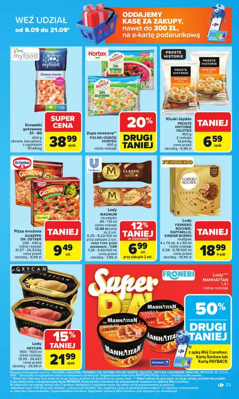 Carrefour - gazetka promocyjna Gazetka Carrefour od poniedziałku od poniedziałku 08.09 do soboty 13.09 - strona 23