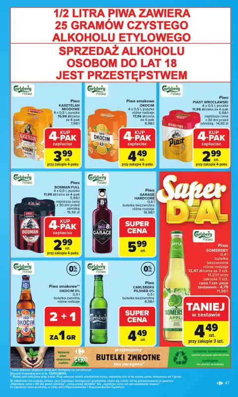 Carrefour - gazetka promocyjna Gazetka Carrefour od poniedziałku od poniedziałku 08.09 do soboty 13.09 - strona 47