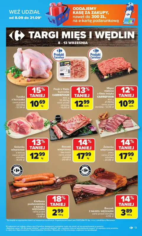Carrefour - gazetka promocyjna Gazetka Carrefour od poniedziałku od poniedziałku 08.09 do soboty 13.09 - strona 13