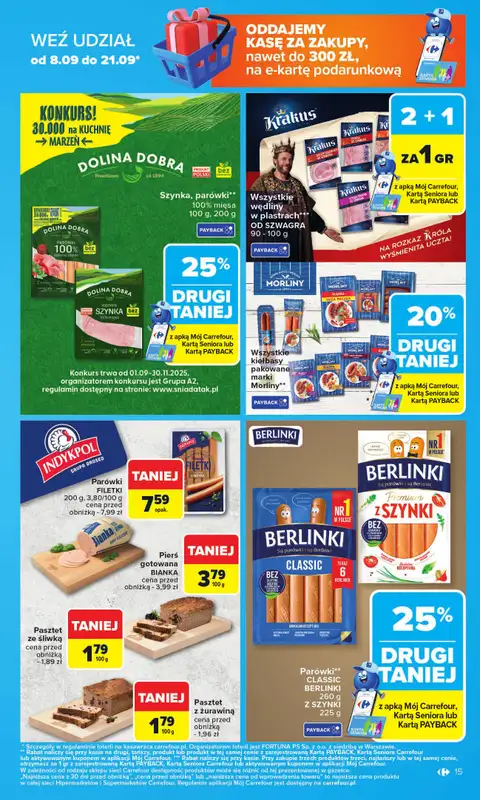 Carrefour - gazetka promocyjna Gazetka Carrefour od poniedziałku od poniedziałku 08.09 do soboty 13.09 - strona 15