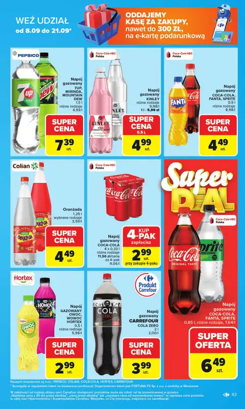 Carrefour - gazetka promocyjna Gazetka Carrefour od poniedziałku od poniedziałku 08.09 do soboty 13.09 - strona 43