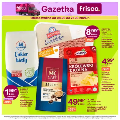 Frisco - gazetka promocyjna Gazetka od poniedziałku 08.09 do niedzieli 21.09