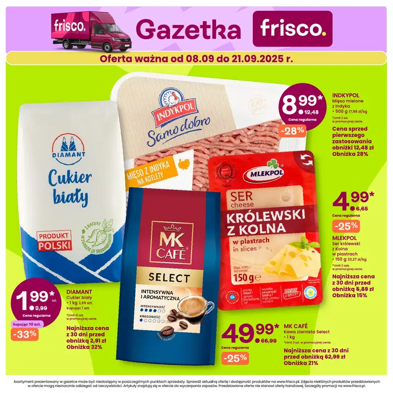 Frisco - gazetka promocyjna Gazetka od poniedziałku 08.09 do niedzieli 21.09