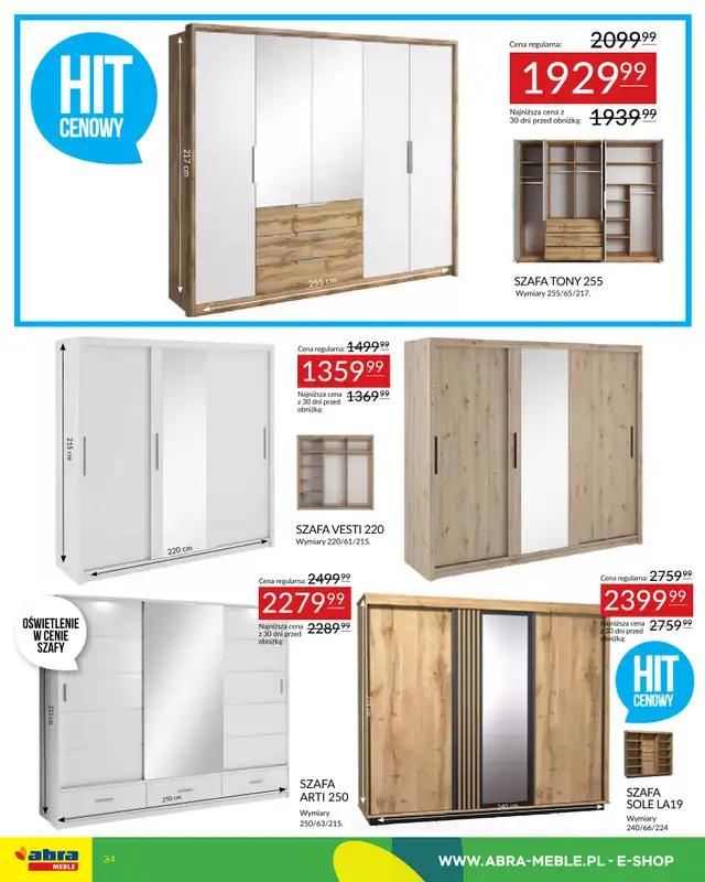 Abra Meble - gazetka promocyjna Gazetka od wtorku 09.09 do wtorku 30.09 - strona 34