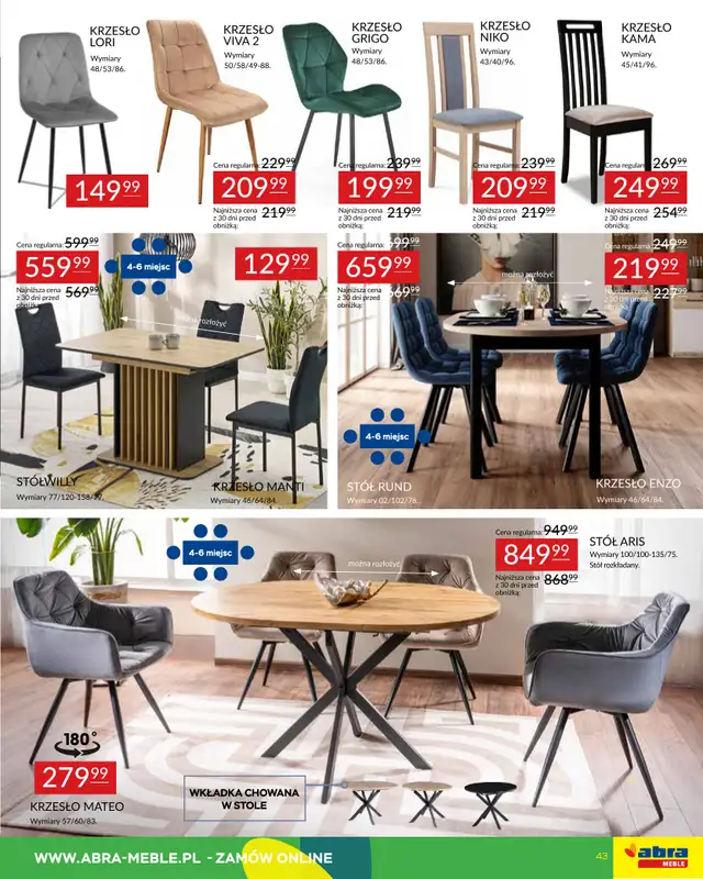 Abra Meble - gazetka promocyjna Gazetka od wtorku 09.09 do wtorku 30.09 - strona 43