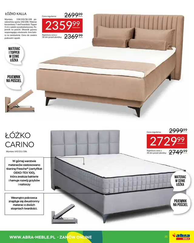 Abra Meble - gazetka promocyjna Gazetka od wtorku 09.09 do wtorku 30.09 - strona 35