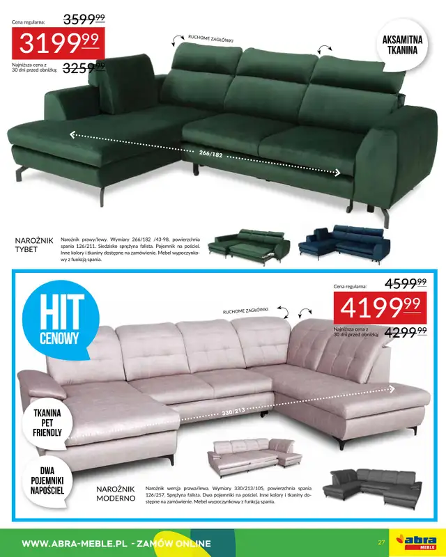 Abra Meble - gazetka promocyjna Gazetka od wtorku 09.09 do wtorku 30.09 - strona 27