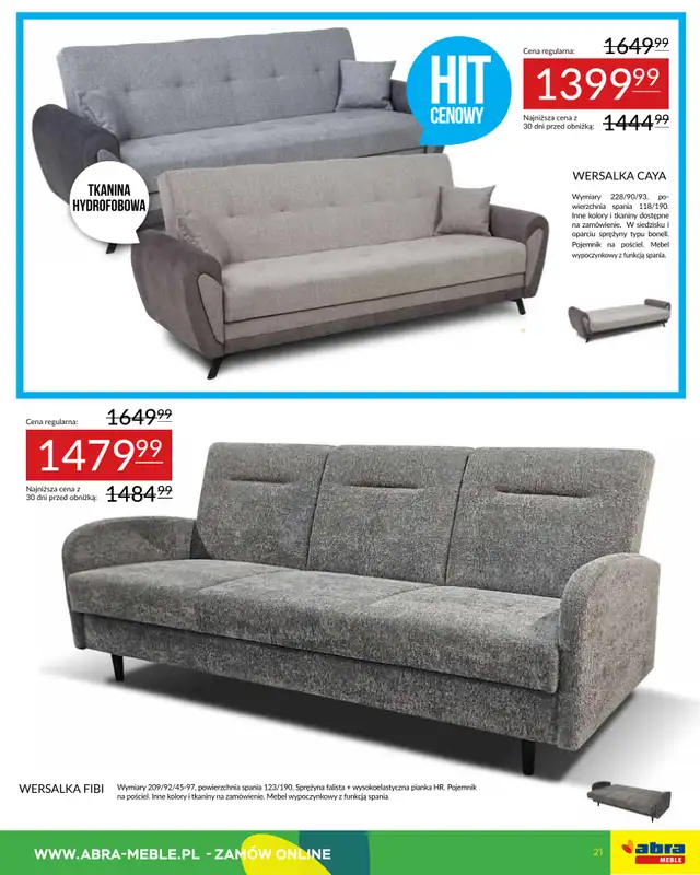 Abra Meble - gazetka promocyjna Gazetka od wtorku 09.09 do wtorku 30.09 - strona 21