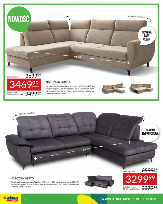 Abra Meble - gazetka promocyjna Gazetka od wtorku 09.09 do wtorku 30.09 - strona 24