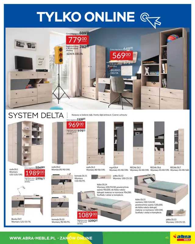 Abra Meble - gazetka promocyjna Gazetka od wtorku 09.09 do wtorku 30.09 - strona 45