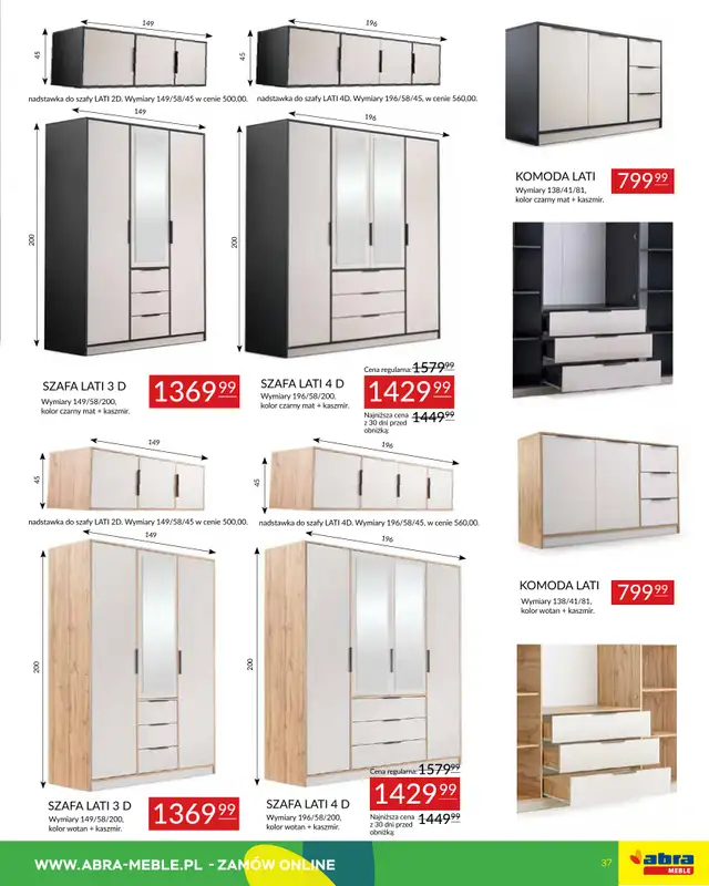 Abra Meble - gazetka promocyjna Gazetka od wtorku 09.09 do wtorku 30.09 - strona 37