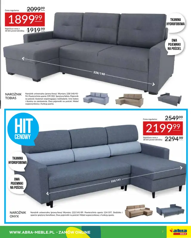 Abra Meble - gazetka promocyjna Gazetka od wtorku 09.09 do wtorku 30.09 - strona 7