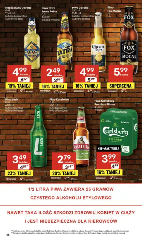 Delikatesy Centrum - gazetka promocyjna Gazetka  do środy 17.09 - strona 45