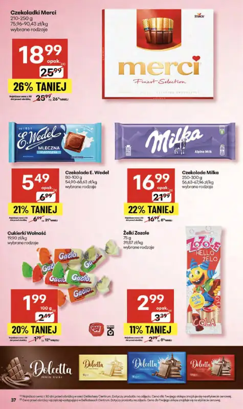 Delikatesy Centrum - gazetka promocyjna Gazetka  do środy 17.09 - strona 37