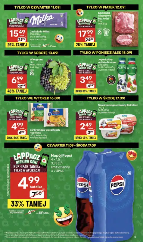 Delikatesy Centrum - gazetka promocyjna Gazetka  do środy 17.09 - strona 6