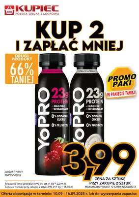 Kupiec - gazetka promocyjna Promopaki od środy 10.09 do wtorku 16.09