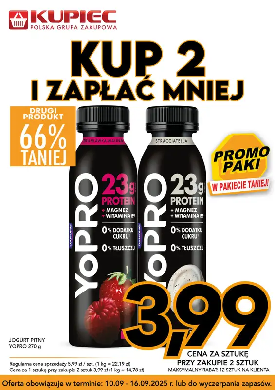 Kupiec - gazetka promocyjna Promopaki od środy 10.09 do wtorku 16.09