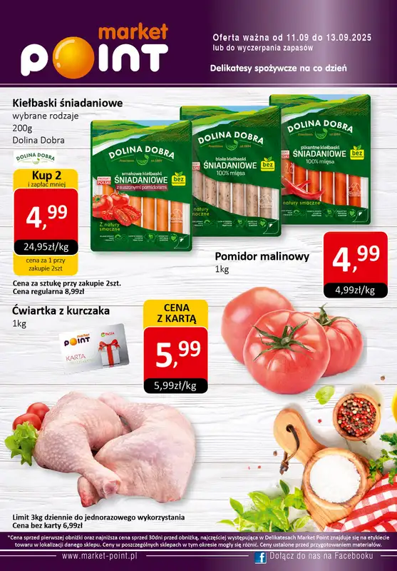 Market Point - gazetka promocyjna Promocje weekendowe od czwartku 11.09 do soboty 13.09