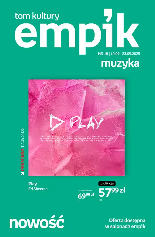 Empik - gazetka promocyjna Tom kultury: muzyka od środy 10.09 do wtorku 23.09